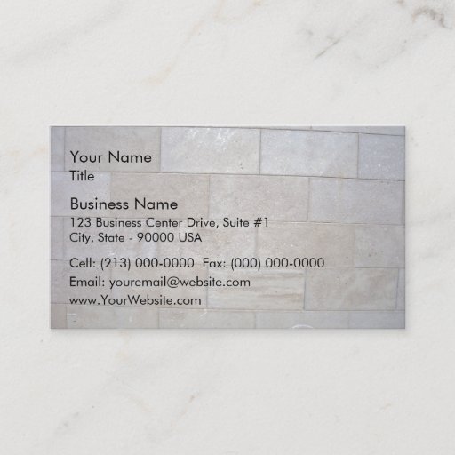 Customizable Concrete Brick Wall Background Business Cards