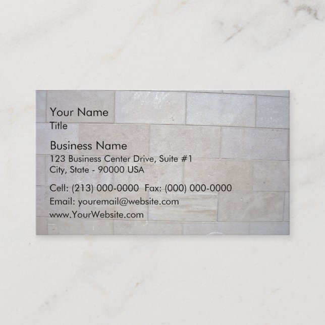 Concrete Brick Wall Background Business Card (Front)