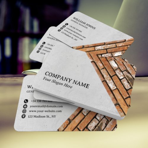 Concrete  Bricks Wall Construction or Architect  Business Card