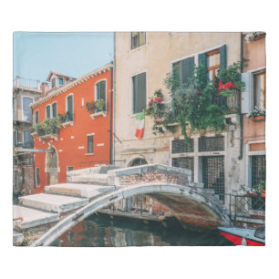 CONCRETE BRIDGE BESIDE WHITE BUILDING DUVET COVER