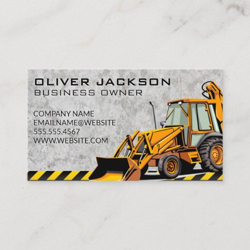 Concrete  Bulldozer Construction Vehicle Business Card