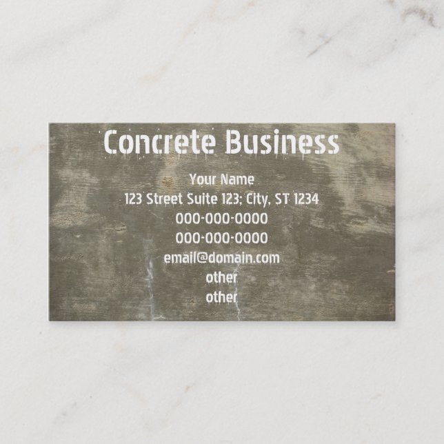 Concrete Business Card (Front)