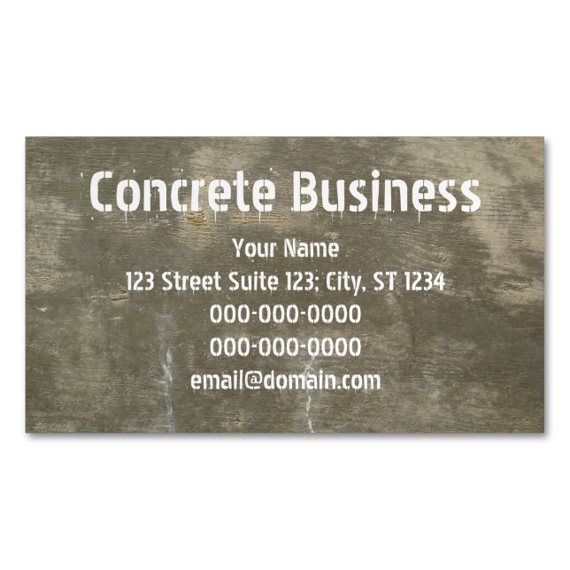 Concrete Business Card Magnet (Front)