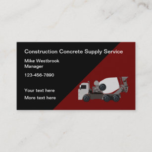 Concrete Cement Mixer Construction Business Card