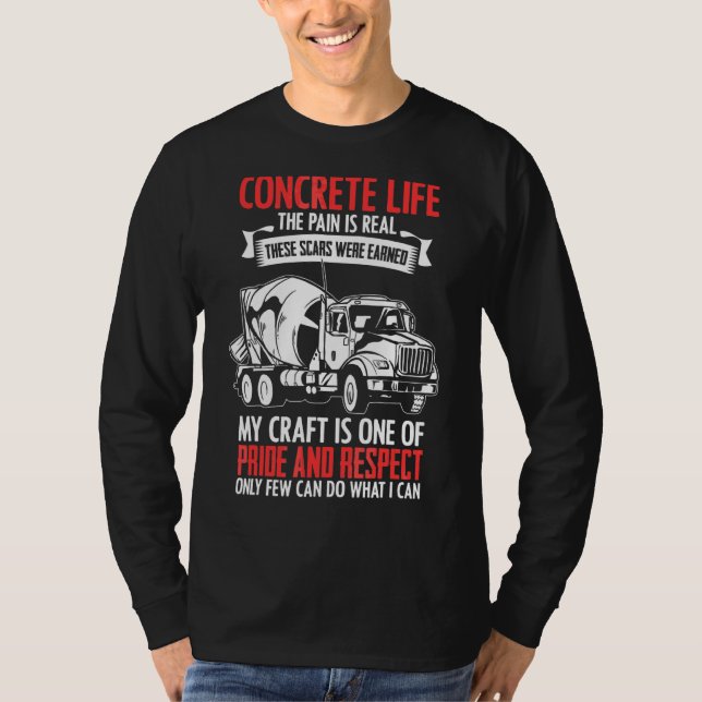 Concrete Cement Mixer Driver Proud Construction Wo T-Shirt (Front)