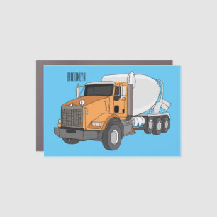 Concrete cement mixing truck cartoon illustration car magnet