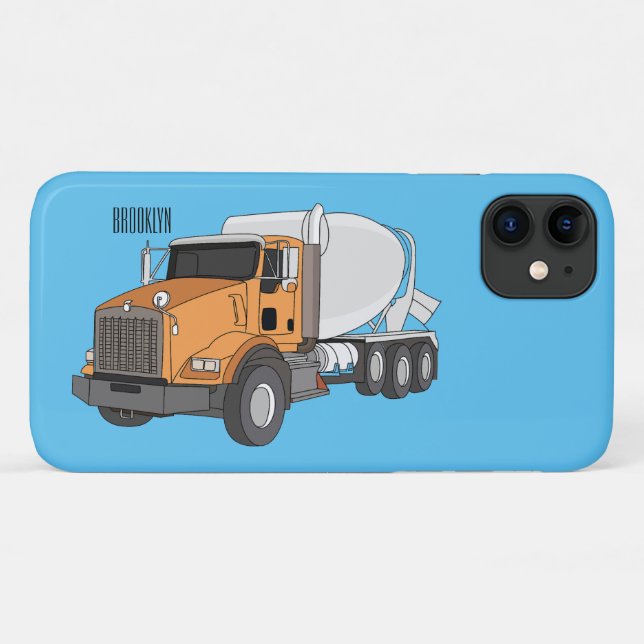 Concrete cement mixing truck cartoon illustration Case-Mate iPhone case (Back (Horizontal))