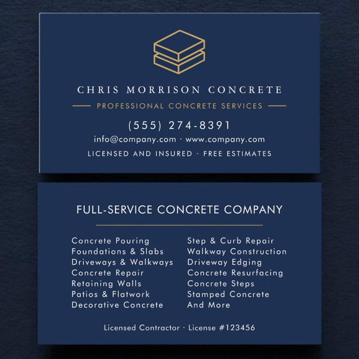 Concrete Cement Solutions Company Business Card
