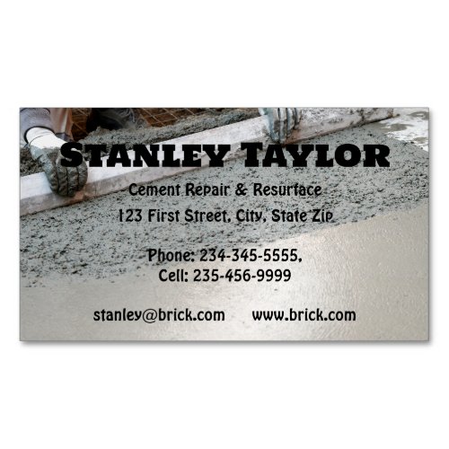 Concrete  Cement Solutions Custom  Business Card Magnet