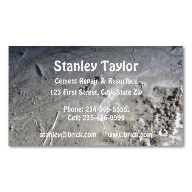 Concrete & Cement Solutions Custom Business Card Magnet (Front)