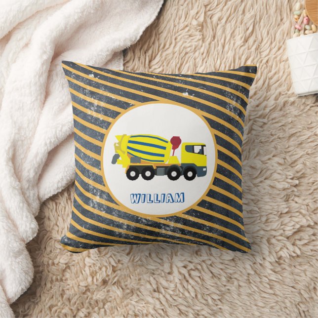 Concrete Cement Truck Construction Trucks  Throw Pillow (Blanket)