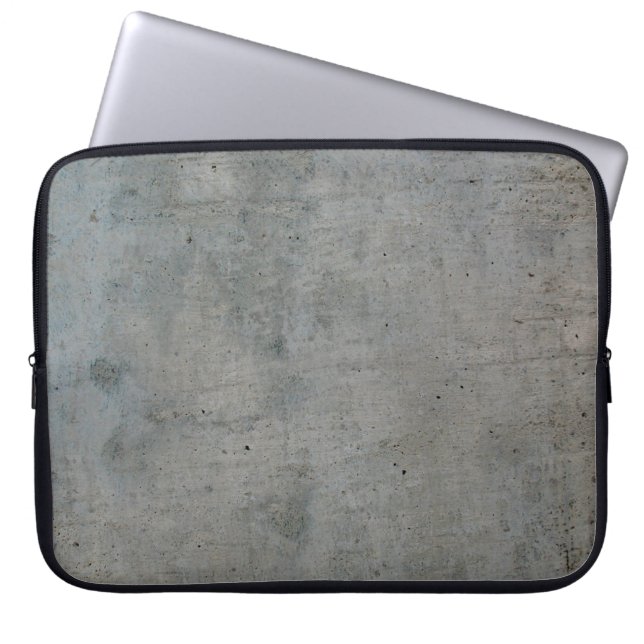 Concrete cement wall gray texture laptop sleeve (Front)