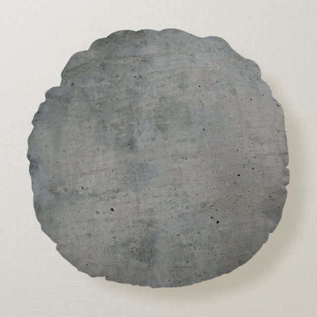 Concrete cement wall gray texture round pillow (Front)