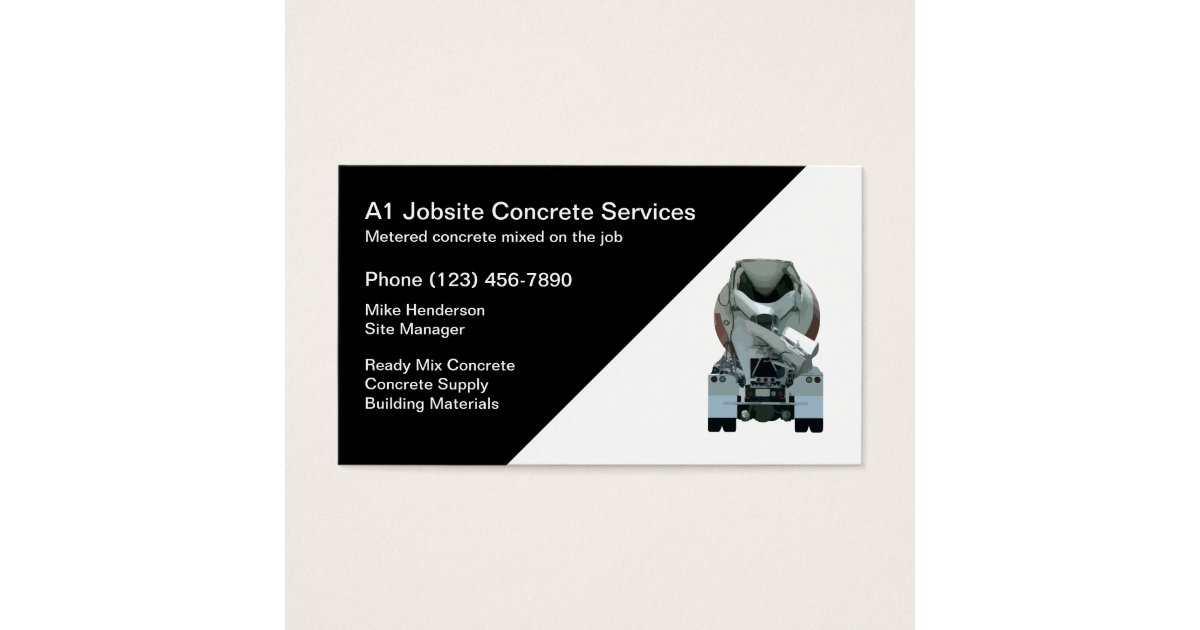 Concrete Construction Business Card | Zazzle