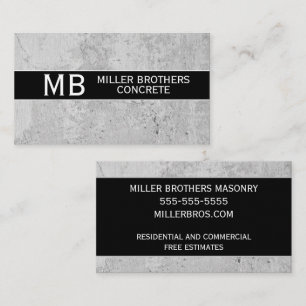 Concrete Construction Masonry Template Business Card