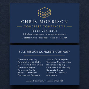 Concrete Construction Services Business Card