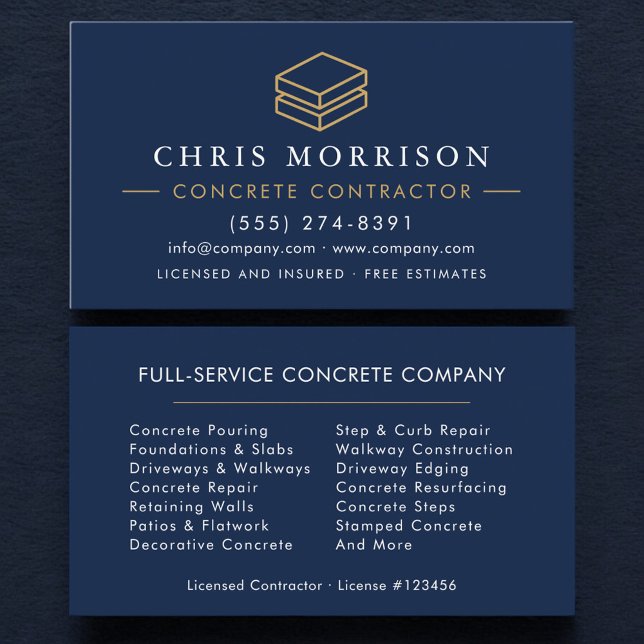 Concrete Construction Services Business Card (Creator Uploaded)