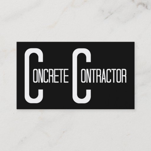 Customizable Concrete Contractor Black Simple Business Card