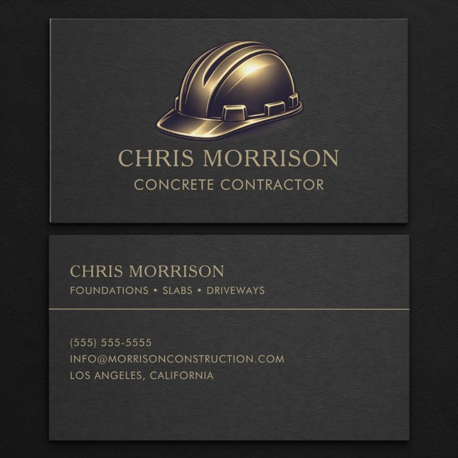 Concrete Contractor Hard Hat Professional Business Card (Creator Uploaded)