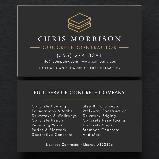 Concrete Contractor Services Business Card (Creator Uploaded)