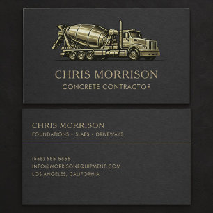 Concrete Contractor Services Professional  Business Card