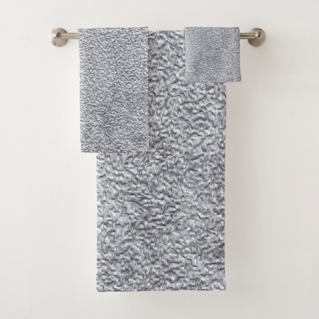 Concrete  dark gray Stone Wall Texture Pattern Bath Towel Set (Insitu)