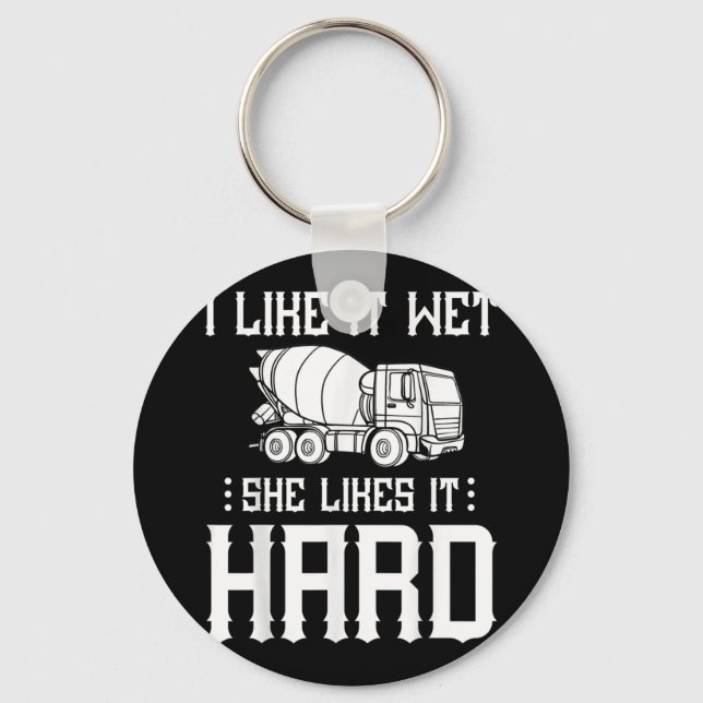 Concrete Finisher Worker Cement Mixer Truck Driver Keychain (Front)