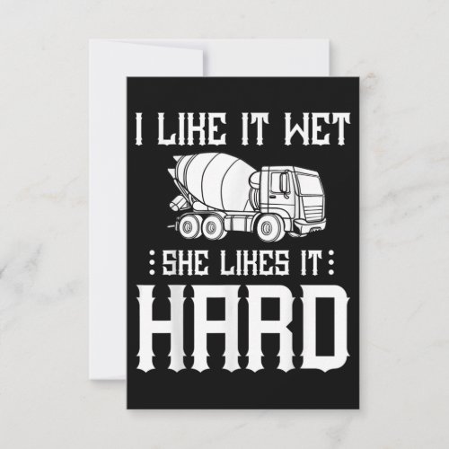 Concrete Finisher Worker Cement Mixer Truck Driver Note Card