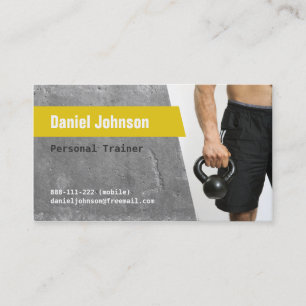 Concrete Fitness Personal Trainer Photo Business Card