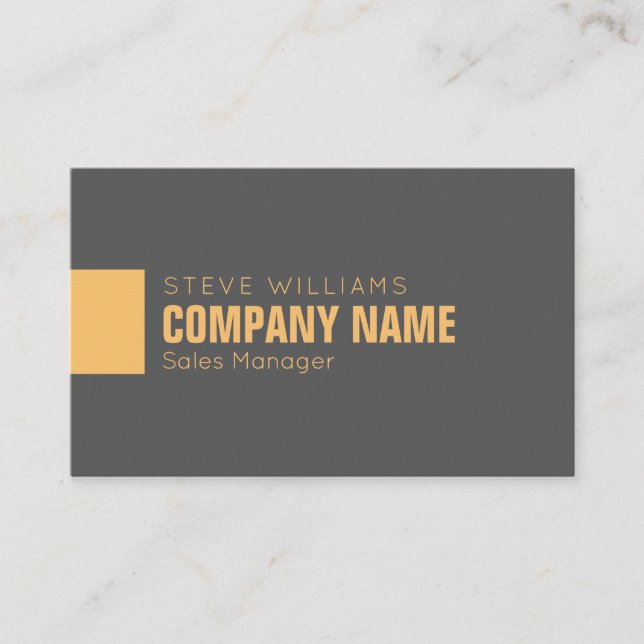 Concrete gray and orange cover business card (Front)