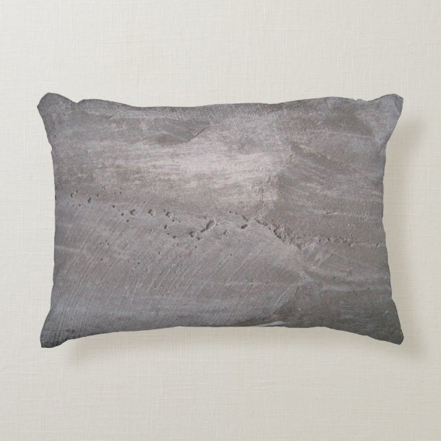 Concrete grey gray wall plaster accent pillow (Front)