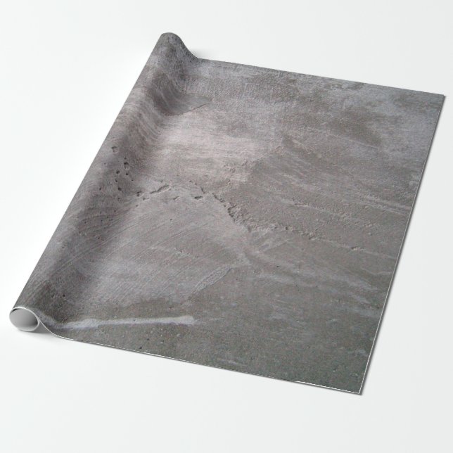 Concrete grey gray wall plaster wrapping paper (Unrolled)
