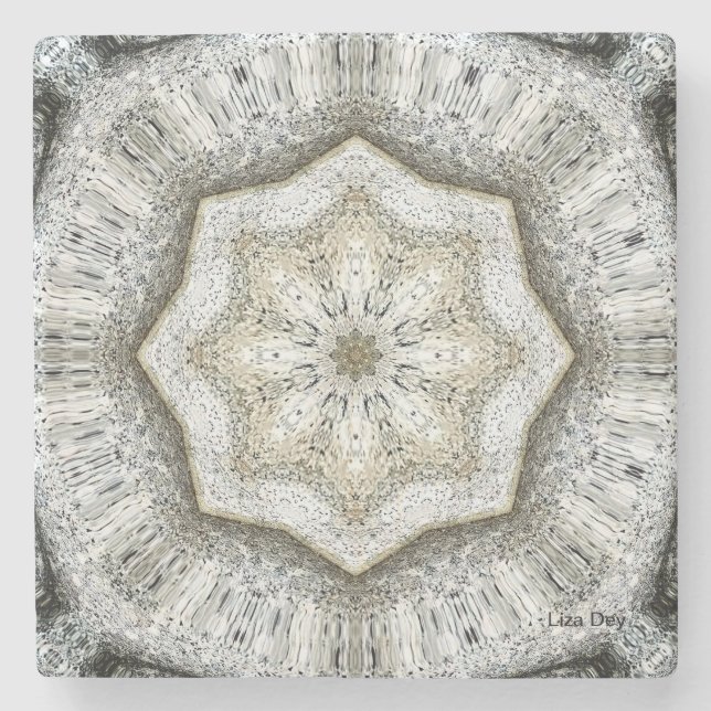 Concrete Grey Star Stone Coaster (Front)