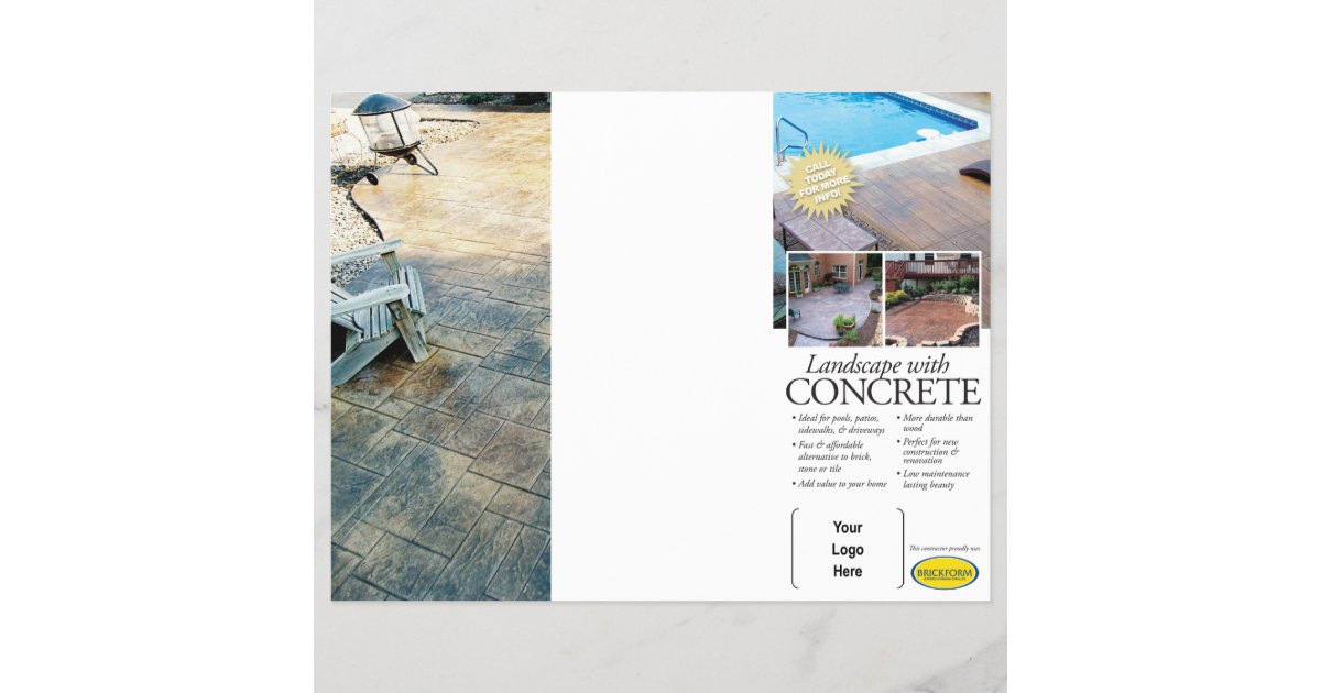 Concrete Landscaping Brochure for Brickform | Zazzle