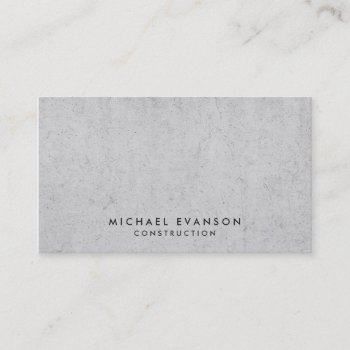 Concrete Look Simple Construction Professional Business Card by whimsydesigns at Zazzle