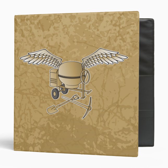 Concrete mixer beige 3 ring binder (Front/Inside)