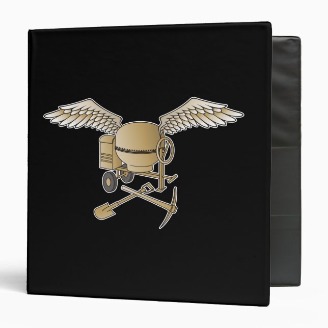 Concrete mixer beige 3 ring binder (Front/Inside)