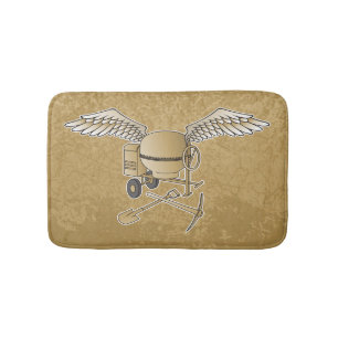 Concrete mixer beige bathroom mat