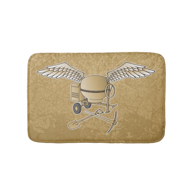 Concrete mixer beige bathroom mat (Front)