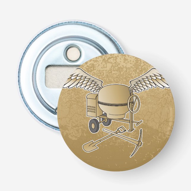 Concrete mixer beige bottle opener (Front)