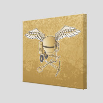Concrete mixer beige canvas print
