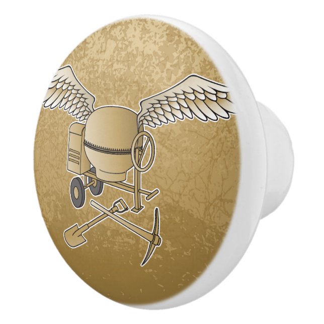 Concrete mixer beige ceramic knob (Right)
