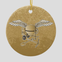 Concrete mixer beige ceramic ornament