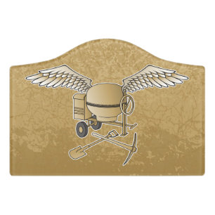 Concrete mixer beige door sign