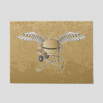 Concrete mixer beige doormat