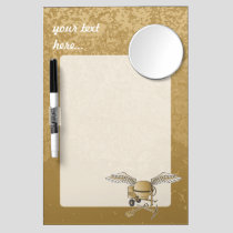 Concrete mixer beige dry erase board with mirror