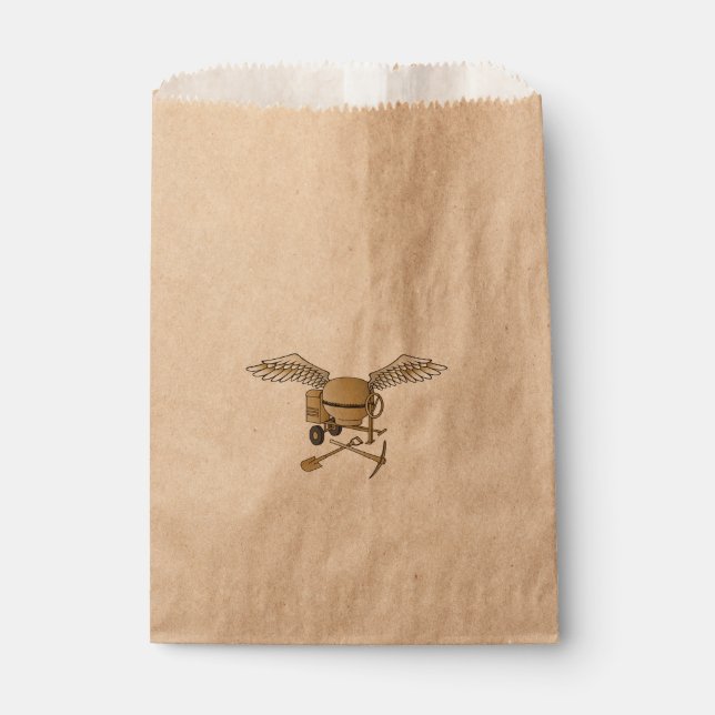 Concrete mixer beige favor bag (Front)