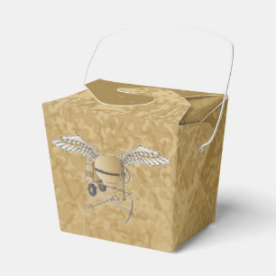 Concrete mixer beige favor boxes
