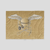 Concrete mixer beige fleece blanket