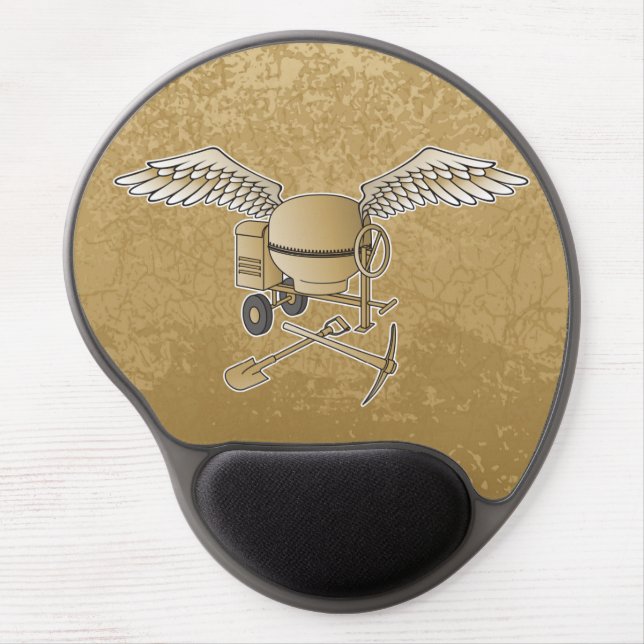 Concrete mixer beige gel mouse pad (Front)